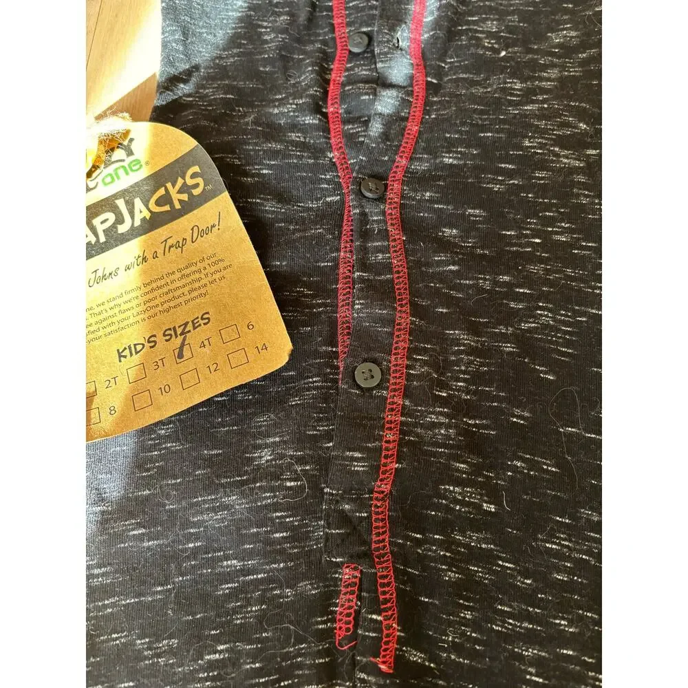 NWT Lazy One Flapjacks Long Johns With a Trap Door 4T